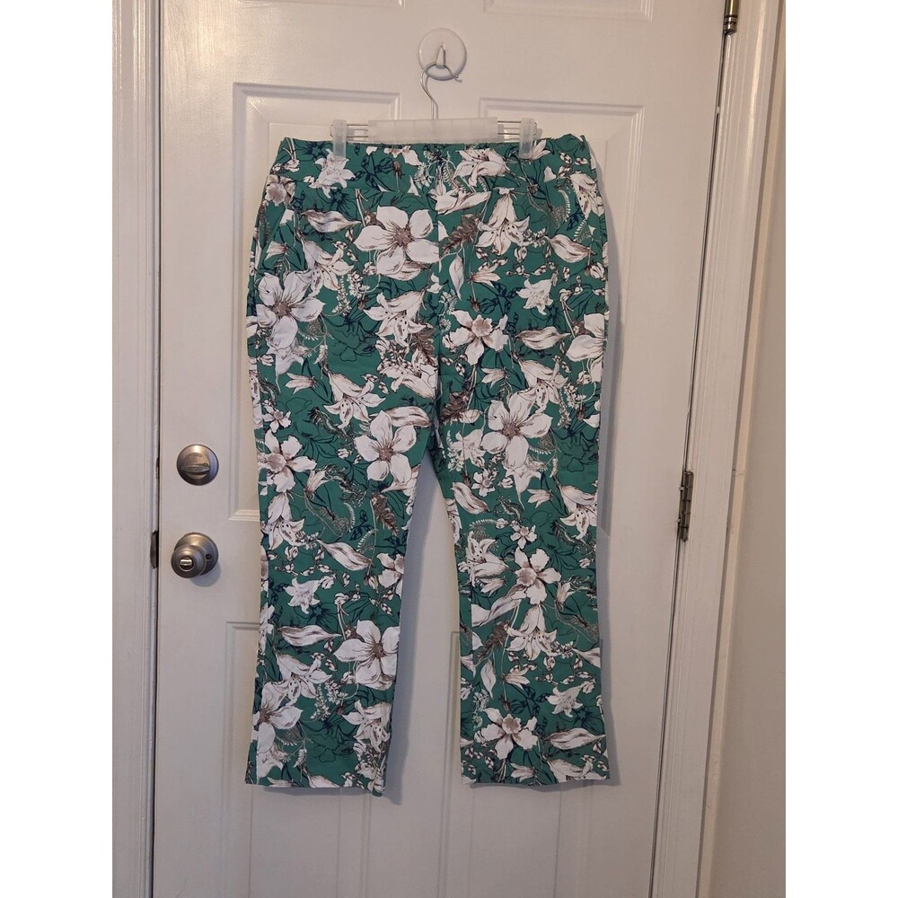 New York & Company Floral Print High-Rise Straight Leg Pants